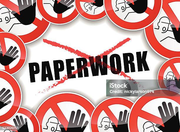 No Paperwork Abstract Concept Stock Illustration - Download Image Now - Abstract, Bureaucracy, Design