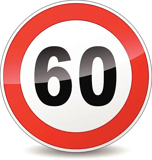 Vector illustration of speed limit sign