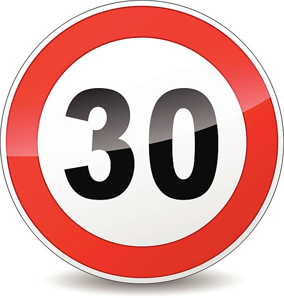 170+ Number 30 Road Sign Speed Limit Sign Sign Stock Illustrations