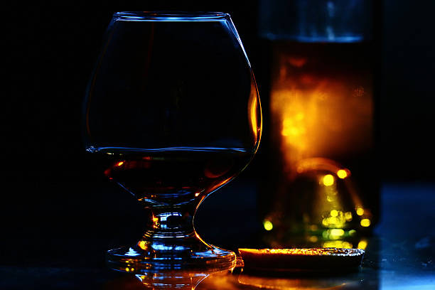 istock iced tea in transparent glass on black 523021539