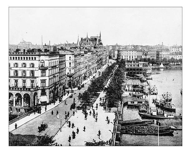 istock Antique photograph of Jungfenstrasse (Hamburg, Germany), 19th century 523029990