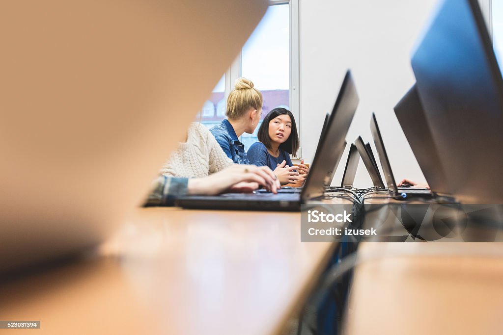 Computer Learning Woman With Cs Female Students Learning Computer Programming Stock Photo - Download ...