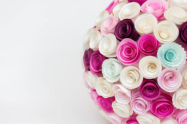 istock paper flowers ball on white background 523032536