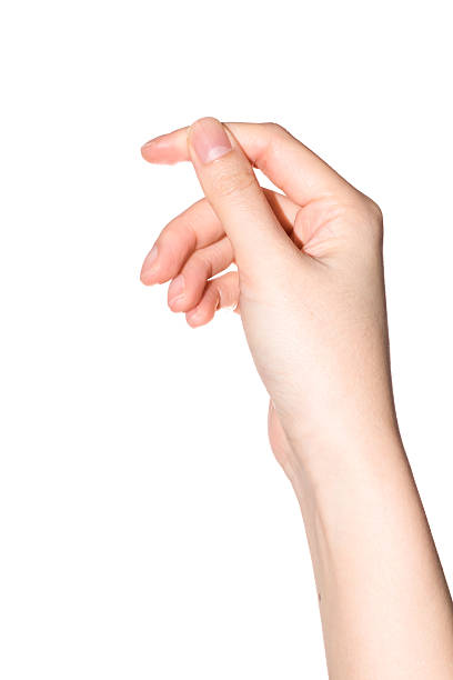 istock Woman hand holding some like a blank card isolated 523032812