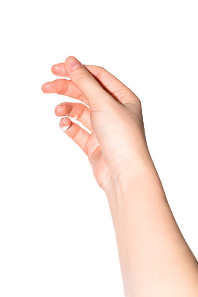 istock Woman hand holding some like a blank card isolated 523032836