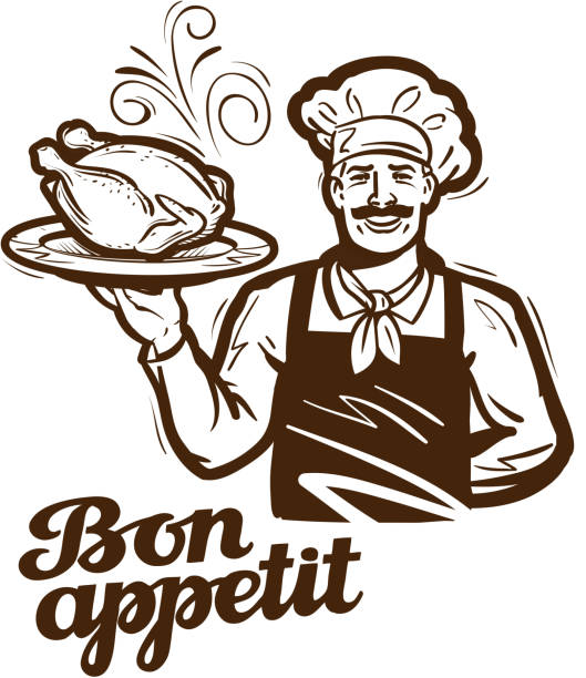 еда векторные h.f.f. курица, турция, duck» - bon appetite stock illustrations