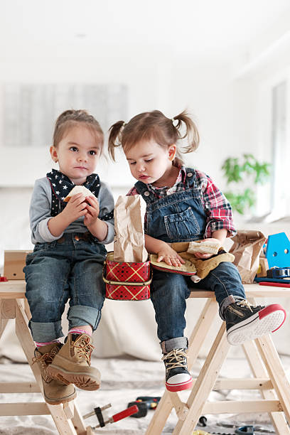istock Two Little Girls having Lunch Break 523033668
