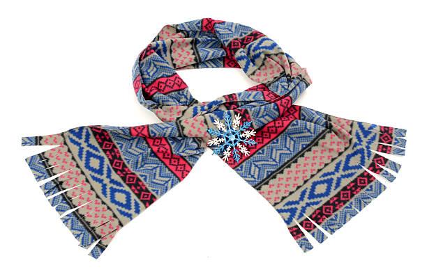 istock Cute winter scarf with fringe. 523033847