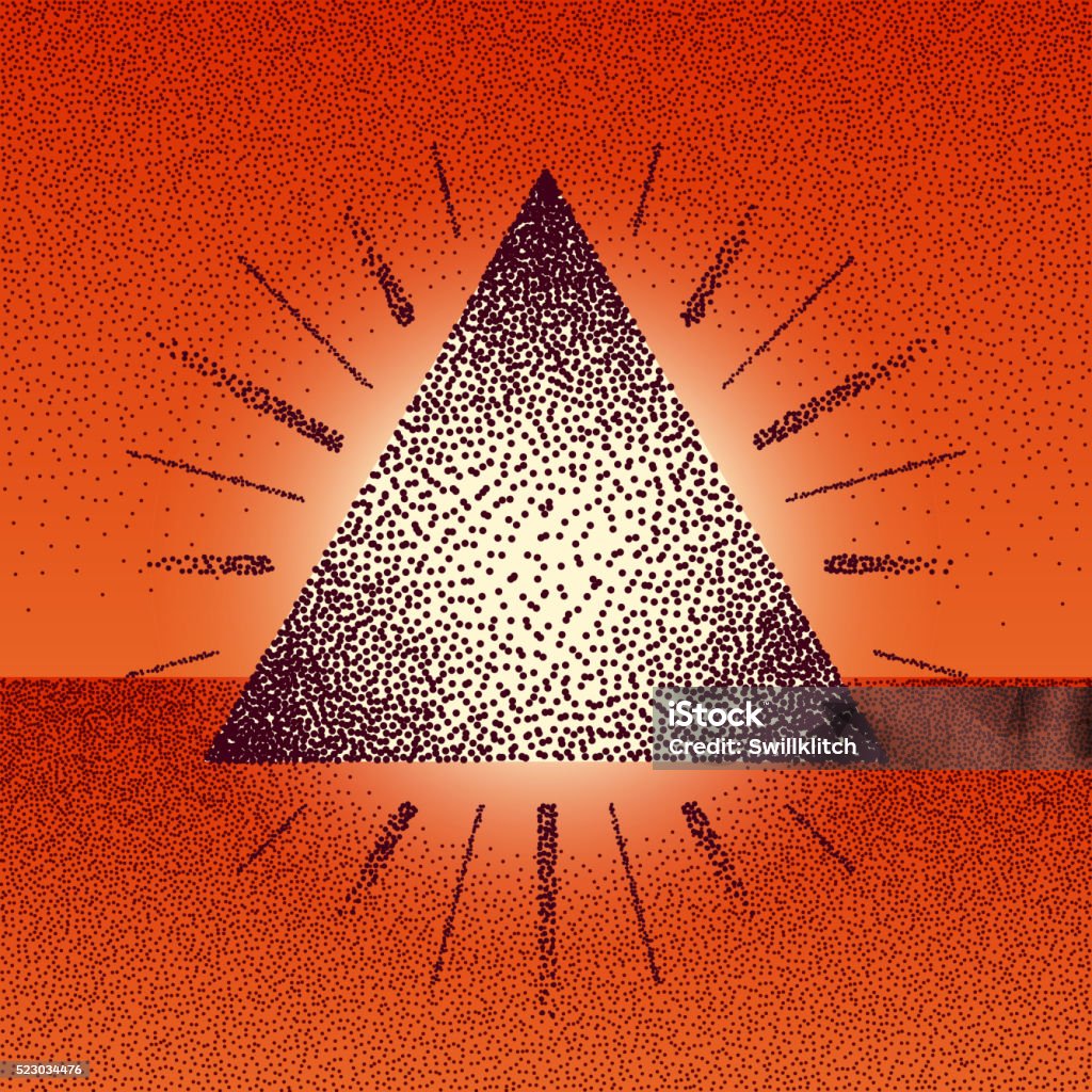 Triangle Rays Dotwork Raster Triangle With Rays Stock Illustration - Download Image ...