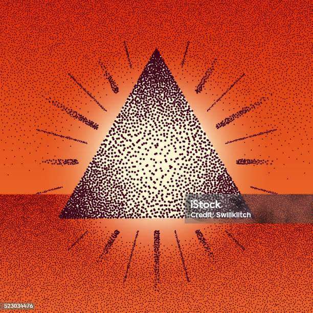 Dotwork Raster Triangle With Rays Stock Illustration - Download Image ...