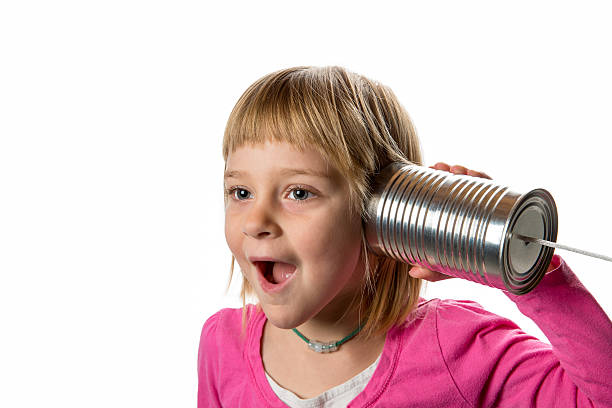 istock Girl with Tin Can Phone - Expressing Surprise 523034511