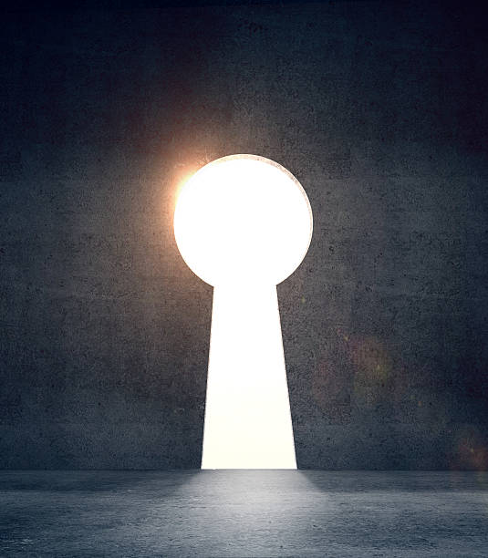 istock concrete door in form keyhole 523035424