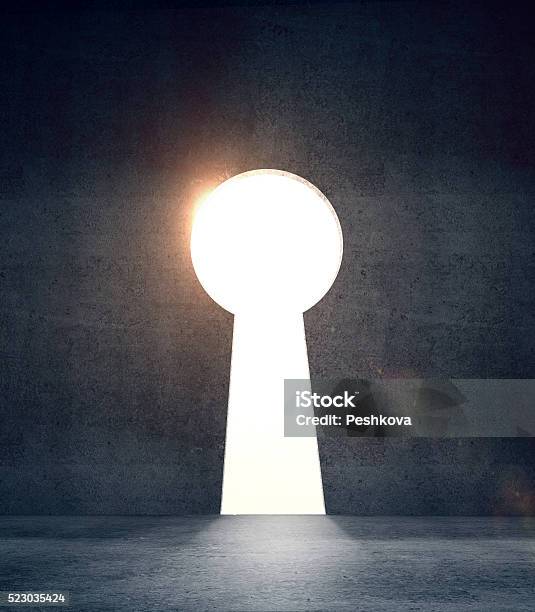 Concrete Door In Form Keyhole Stock Photo - Download Image Now - Keyhole, Door, Market Research
