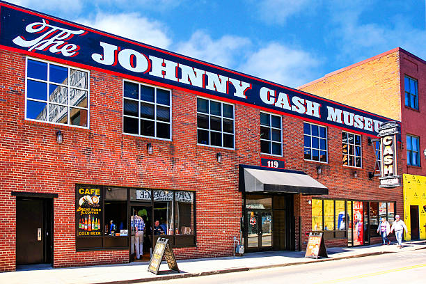 The Johnny Cash Museum on 3rd Ave in Nashville, TN stock photo