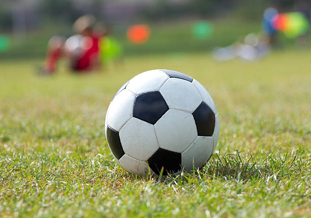 istock Soccer ball on the grass 523035894