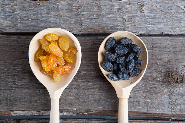 istock Raisins in a wooden spoon 523036096