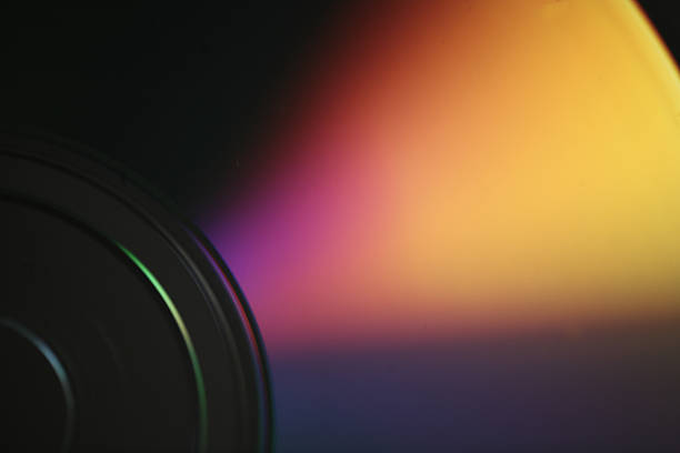 istock Closeup macro photo of shiny underside cd dvd disk 523036285
