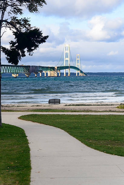 istock Walkway to Mackinac Bridge 523037135