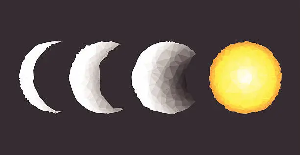 Vector illustration of Geometric Moon & Sun