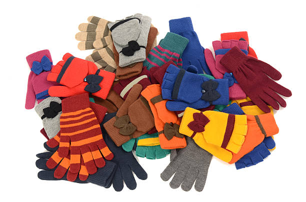 Handcrafted love mittens hung by the window