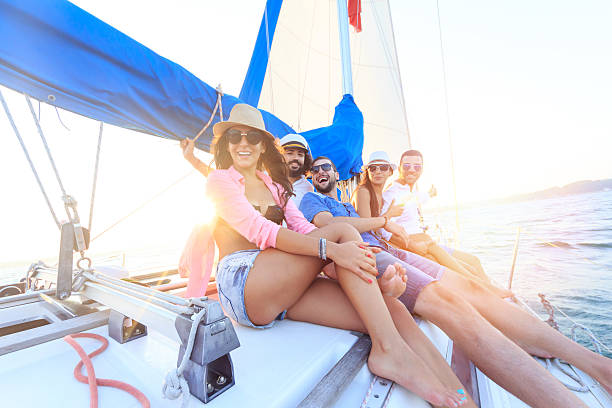 istock Young people traveling with sailboat 523039334