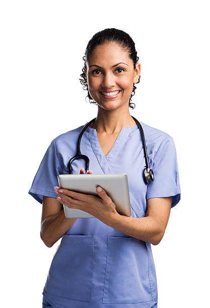 istock Female nurse using a digital tablet 523039407