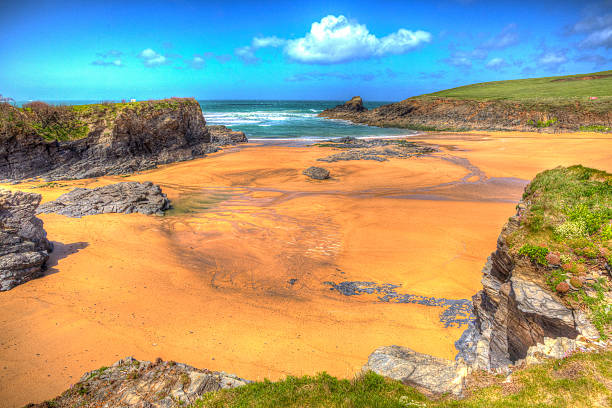 istock Trevone Bay North Cornwall England UK Colourful bright HDR 523039418