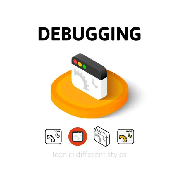 Vector illustration of Debugging icon in different style