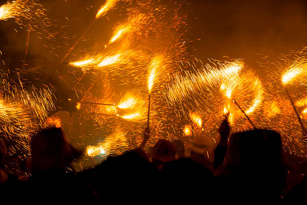 istock Sparks of fire in hand 523040624