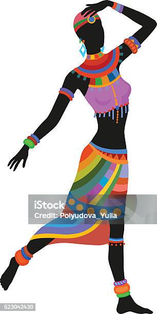 Ethnic Dance African Woman Stock Illustration - Download Image Now - Abstract, Adult, Africa