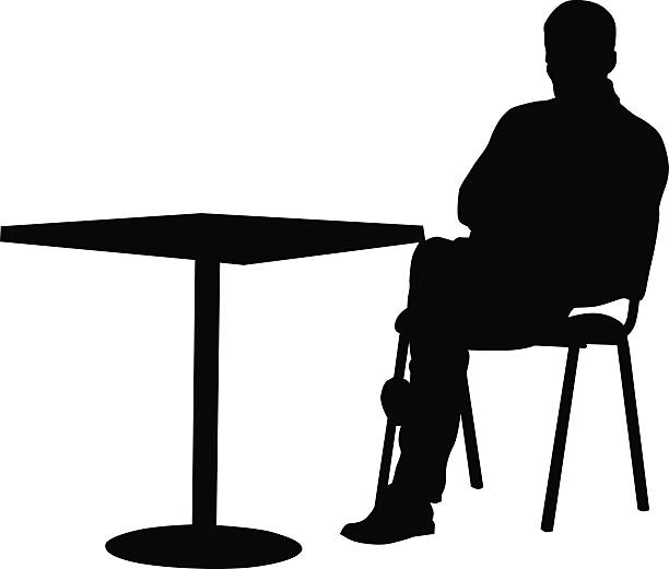 sin boundary Blank Man In Cafe Stock Illustration - Download Image Now - In Silhouette, Sitting,  Men - iStock
