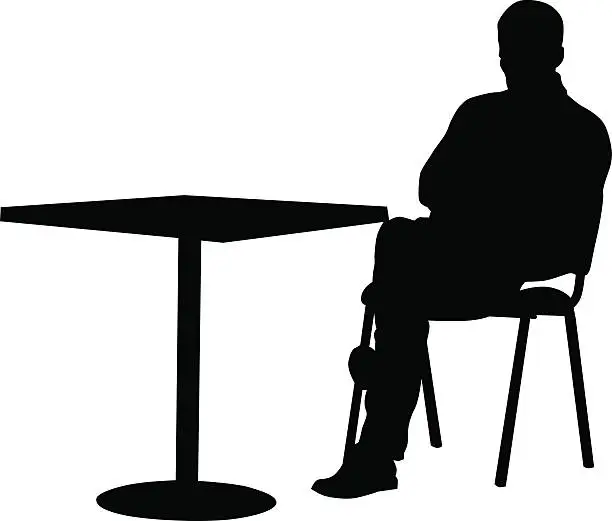 Vector illustration of Man in cafe