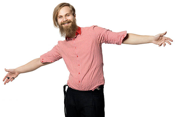 el hombre joven con una barba - male studio shot looking at camera lifestyles fotografías e imágenes de stock