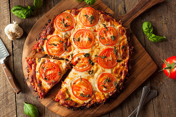 istock Homemade Vegan Cauliflower Crust Pizza 523045146
