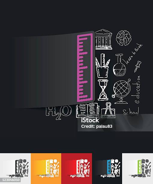 Sticker Ruler For Board Ruler Paper Sticker With Hand Drawn Elements Stock Illustration ...