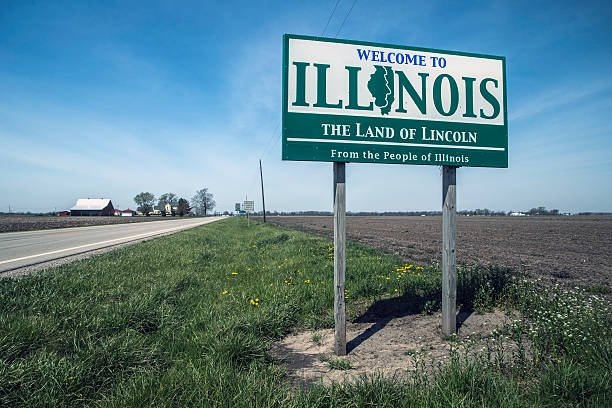 Welcome to Illinois Sign stock photo