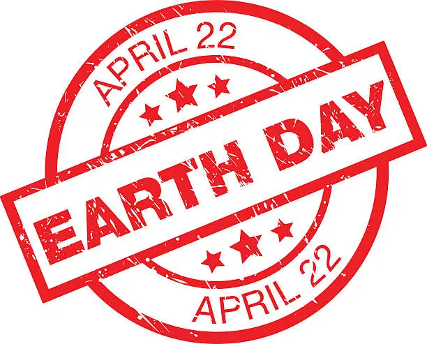 Vector illustration of Earth Day Rubber Stamp