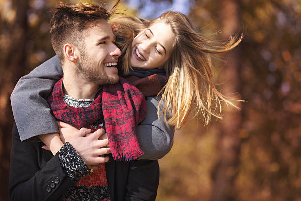 istock Beautiful couple having a good time outdoors in nature 523052942