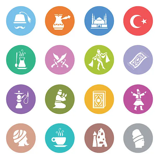 Vector illustration of Turkish Icon Set