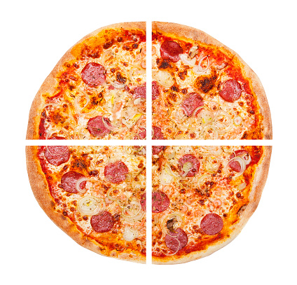 Pizza isolated on the white background