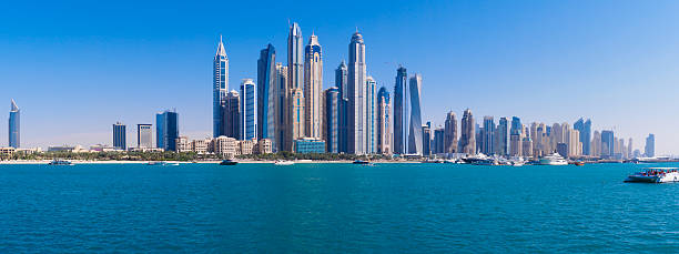 Dubai Marina Skyline Panorama stock photo