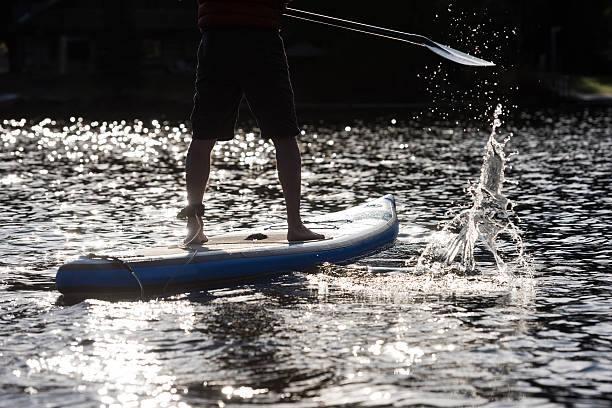 istock Stand up paddle boarding in the morning sun 523057648