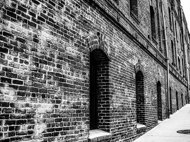 istock old vintage brick building in black and white 523058646