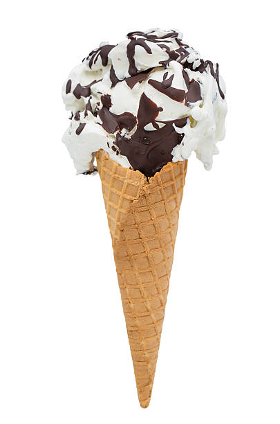 istock ice cream with chocolate topping 523086303