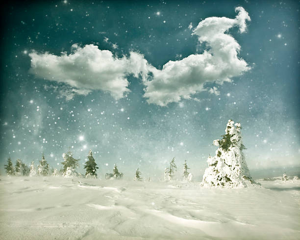 istock Winter landscape with snow covered hill and blue sky 523089067