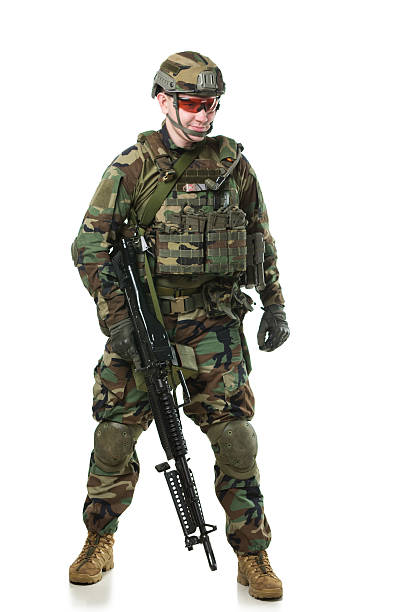 NATO soldier in full gear. stock photo