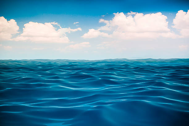 istock 3d render of ocean and beautiful blue sky 523093417