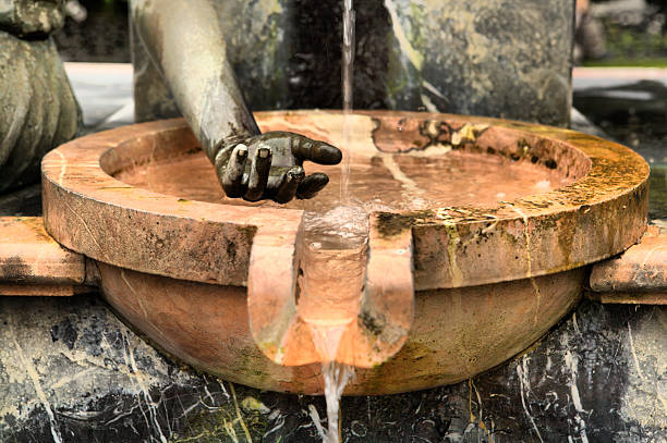 Ludwigsburg, Germany - 12 Sep 2015: The fountain in palace and park in Ludwigsburg, Germany
