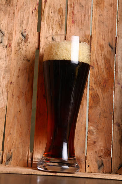 istock Dark ale in wooden crate 523093593