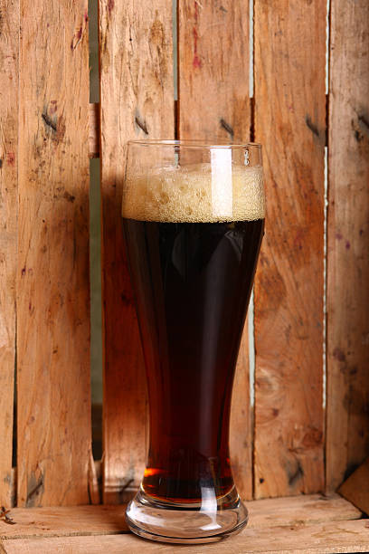 istock Dark ale in wooden crate 523093601